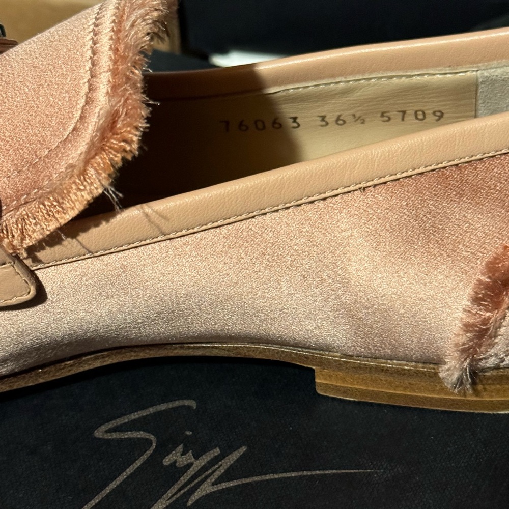 Giuseppe Zanotti Blush Pink NIB Slipper Flats ➡️SEE Size Notes $950 Raso Salmone - Picture 14 of 16
